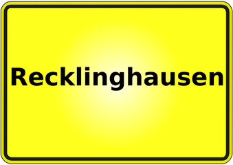 Stadteingangsschild Deutschland Stadt Recklinghausen