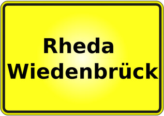 Stadteingangsschild Deutschland Stadt Rheda - Wiedenbrück