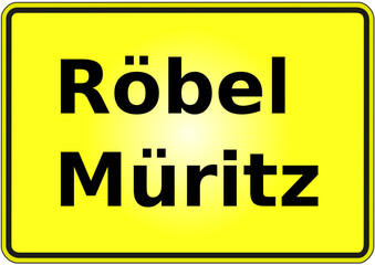 Stadteingangsschild Deutschland Stadt Röbel - Müritz