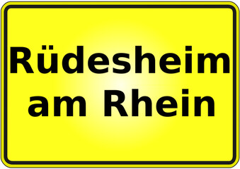 Stadteingangsschild Deutschland Stadt Rüdesheim am Rhein