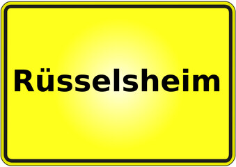 Stadteingangsschild Deutschland Stadt Rüsselsheim