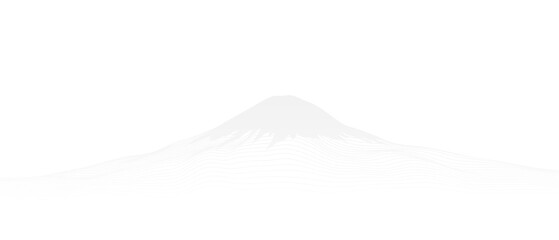 Obraz premium Abstract art Mount Fuji Japan landmark, landscape mountain by white gradient line art texture isolated on transparent background. Minimal style.