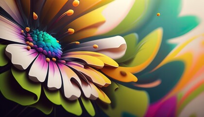 Colorful abstract spring wallpaper with flowers generative ai