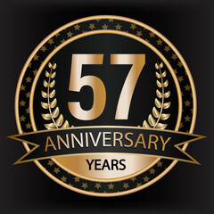 Gradient vector 57 year anniversary and anniversary