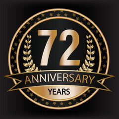 Gradient vector 72 year anniversary and anniversary