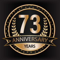 Gradient vector 73 year anniversary and anniversary