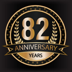 Gradient vector 82 year anniversary and anniversary