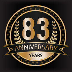 Gradient vector 83 year anniversary and anniversary