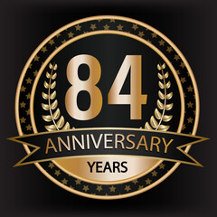 Gradient vector 84 year anniversary and anniversary
