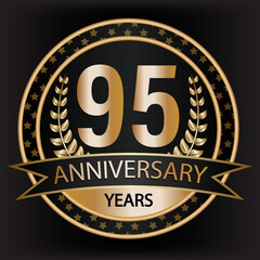 Gradient vector 95 year anniversary and anniversary