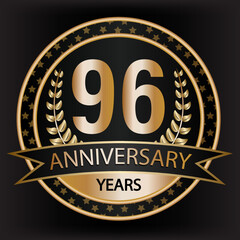 Gradient vector 96 year anniversary and anniversary