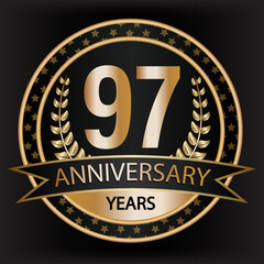 Gradient vector 97 year anniversary and anniversary