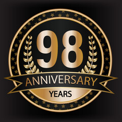 Gradient vector 98 year anniversary and anniversary