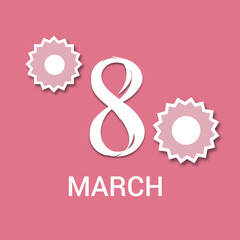Postcard with text March 8. Holiday design
