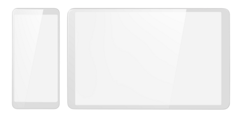 White tablets set cut out