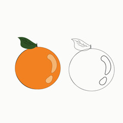 fruit drawing and coloring sketch vector illustration eps10
