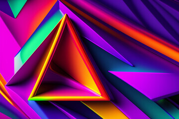 Abstract colorful background with triangles AI