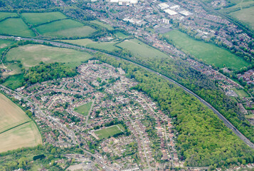 Aerial View of Flackwell Heath, High Wycombe, Buckinghamshire - 568490481