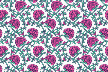 AJRAKH, SANGANER, BAGRU, TWINE FLORAL BLOCK PRINT, INDIAN PRINTS BOHO PRINTS IN EDITABLE FILE