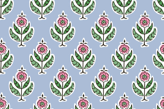 AJRAKH, SANGANER, BAGRU, FLORAL BLOCK PRINT, INDIAN PRINTS BOHO PRINTS IN EDITABLE FILE