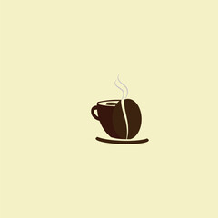 coffee shop logo, coffee cup served warm, vector illustration eps10

