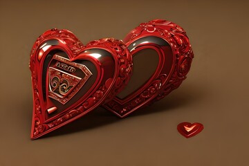 Beautiful heart with golden background 