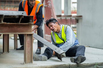An engineer has an accident where steel falls on his leg at work, causing serious leg injuries. and...
