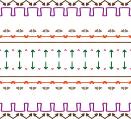 Vector geometric ornament in ethnic style. Seamless pattern with  abstract shapes, repeat tiles. Repeating pattern for decor, fabric,textile and fabric.