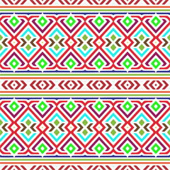 Vector geometric ornament in ethnic style. Seamless pattern with  abstract shapes, repeat tiles. Repeating pattern for decor, fabric,textile and fabric.