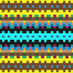 Vector geometric ornament in ethnic style. Seamless pattern with  abstract shapes, repeat tiles. Repeating pattern for decor, fabric,textile and fabric.