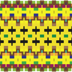 Vector geometric ornament in ethnic style. Seamless pattern with  abstract shapes, repeat tiles. Repeating pattern for decor, fabric,textile and fabric.