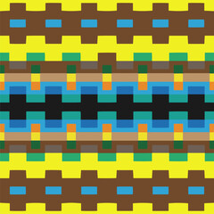 Vector geometric ornament in ethnic style. Seamless pattern with  abstract shapes, repeat tiles. Repeating pattern for decor, fabric,textile and fabric.