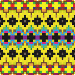 Vector geometric ornament in ethnic style. Seamless pattern with  abstract shapes, repeat tiles. Repeating pattern for decor, fabric,textile and fabric.