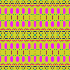 Vector geometric ornament in ethnic style. Seamless pattern with  abstract shapes, repeat tiles. Repeating pattern for decor, fabric,textile and fabric.