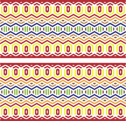 Obraz na płótnie Canvas Vector geometric ornament in ethnic style. Seamless pattern with abstract shapes, repeat tiles. Repeating pattern for decor, fabric,textile and fabric.