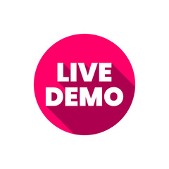Live demo icon badge label icon design vector - obrazy, fototapety, plakaty