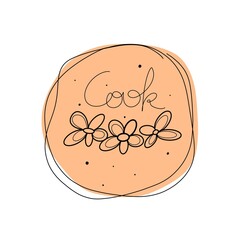 Web icons cook and flowers in the line style