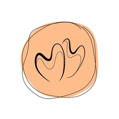 Web icons two hearts in the line style