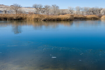 Colorado River near Fruita on a sunny day in Winter