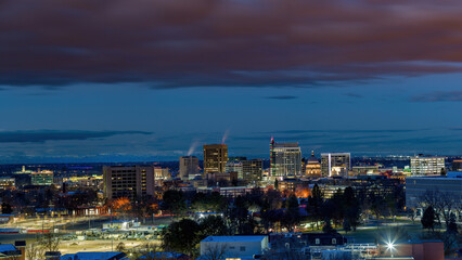 Fototapeta na wymiar Boise skyline with depot at night