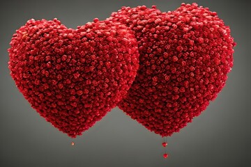 red heart on a grey background