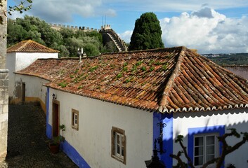 Fototapeta na wymiar Typical traditional architecture in Obidos, Centro - Portugal 