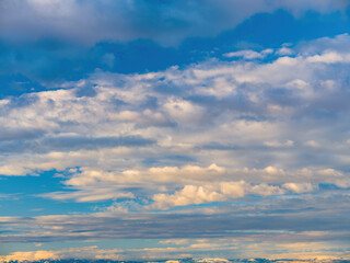 Layers of clouds over the horizon in the morning