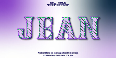 jean editable text effect, jean text style