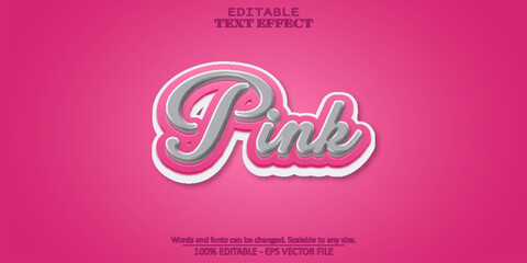 Pink text effect, editable comic text style