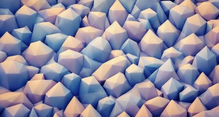Polygonal 3D dimensional pattern creating a 3D depth effect, Generative AI