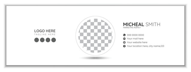 Modern and minimalist email signature or  email footer template.