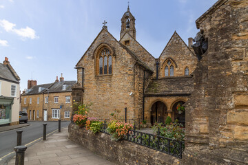 View of the St Johns Almshouse, Sherborne, Dorset; England.