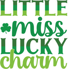 St. Patrick's Day Sublimation Graphics. Green color typography with clover leaf for print on demand business. 