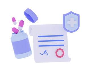 Pharmacy concept Health care add minimal style Medical drugs Safe treatment and protection from diseases  3d aid render illustration